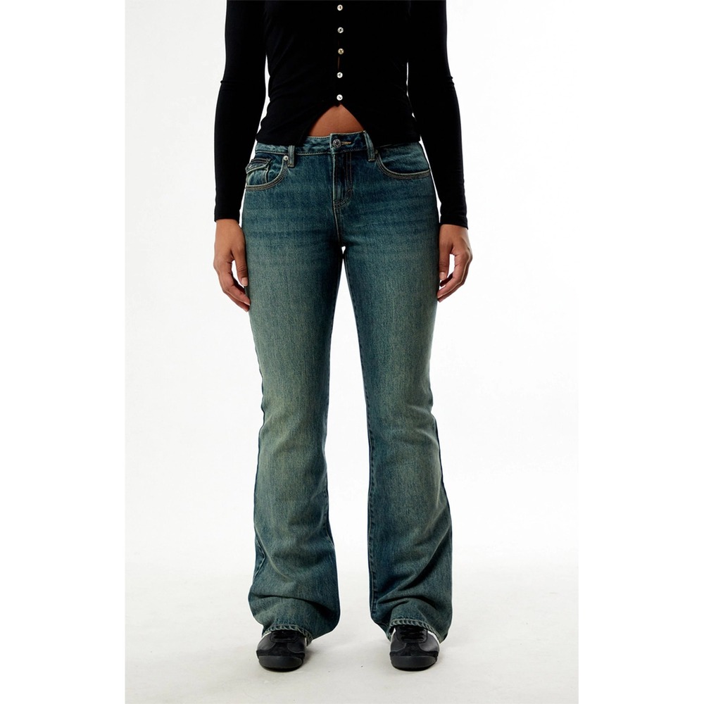 NWT PacSun Jade Low Rise‎ Bootcut Jeans Marna Wash Rigid Denim Size 24